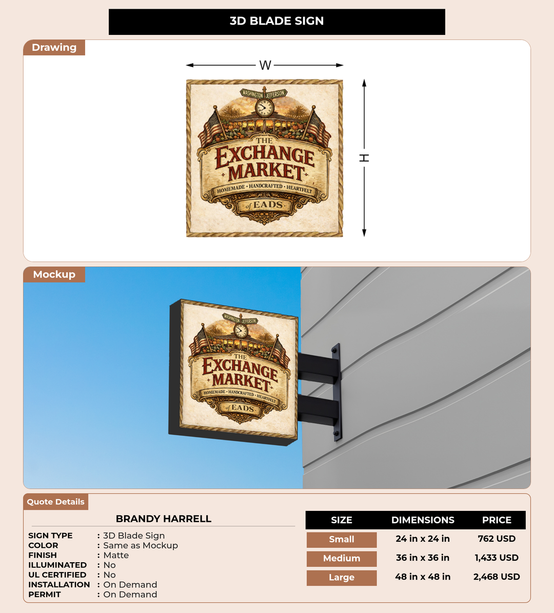 CUSTOM MOCKUP SIGN FOR Brandy Harrell