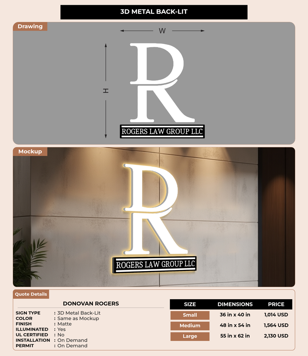 CUSTOM MOCKUP SIGN FOR Donovan Rogers