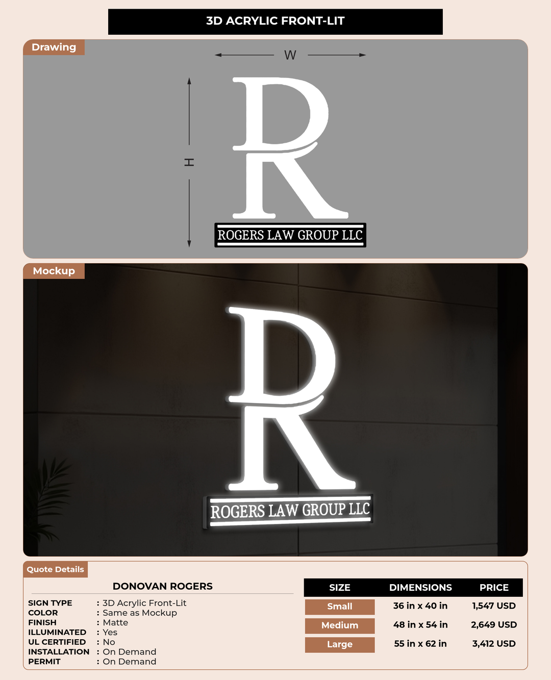 CUSTOM MOCKUP SIGN FOR Donovan Rogers
