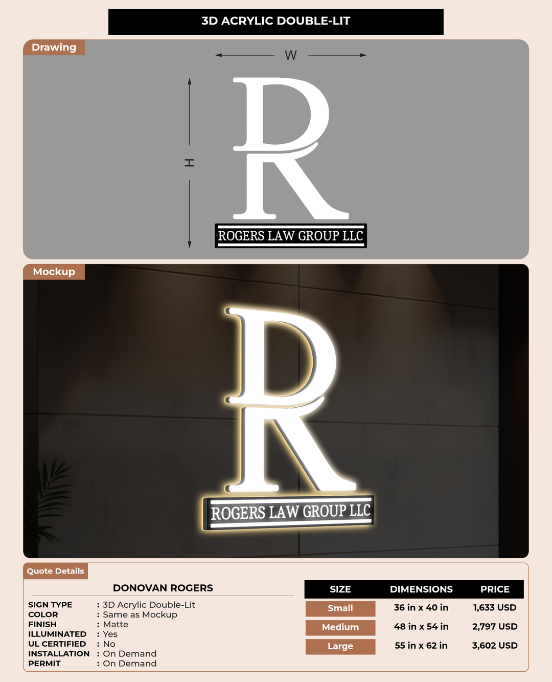 CUSTOM MOCKUP SIGN FOR Donovan Rogers