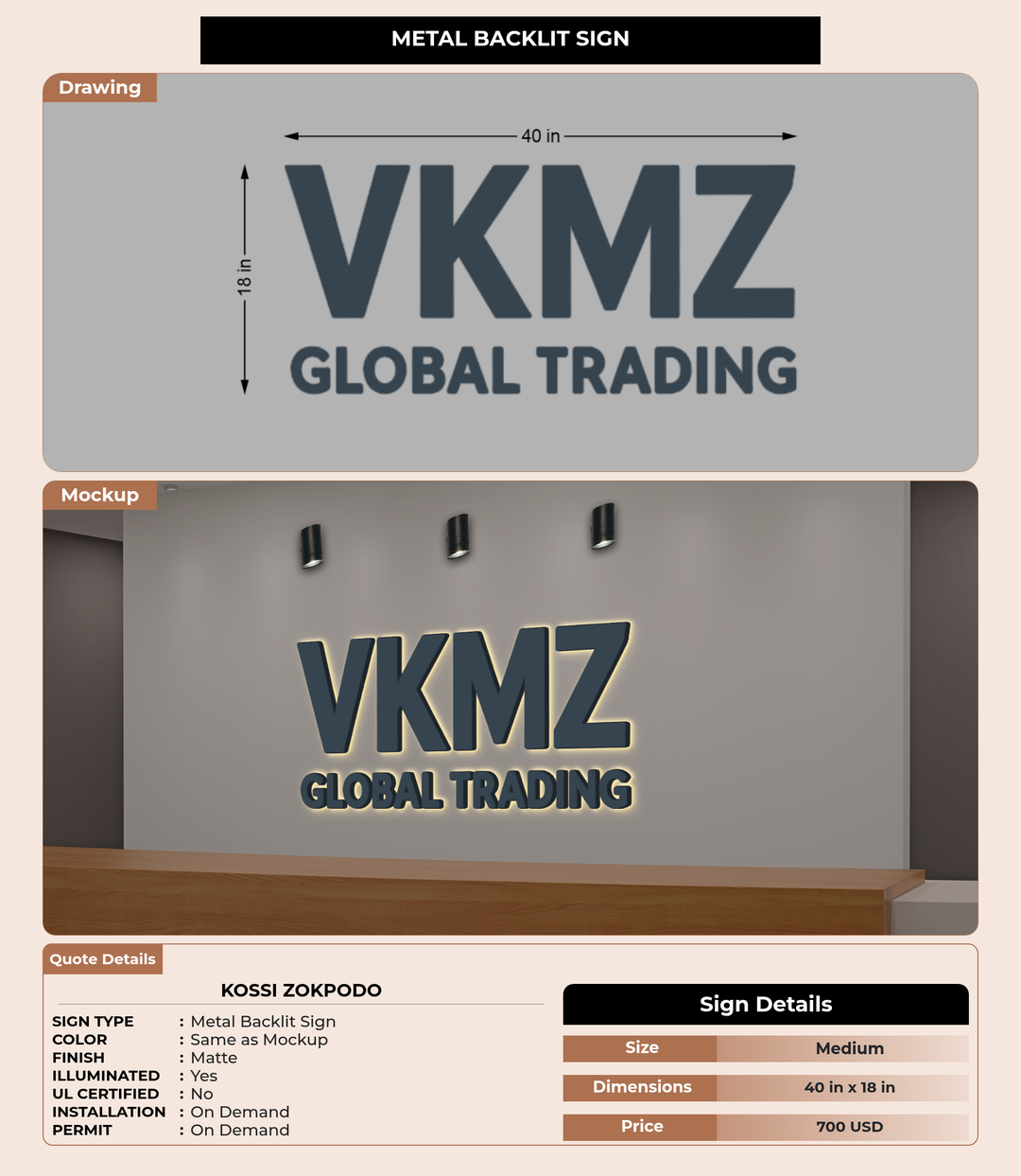 CUSTOM MOCKUP SIGN FOR kossi zokpodo
