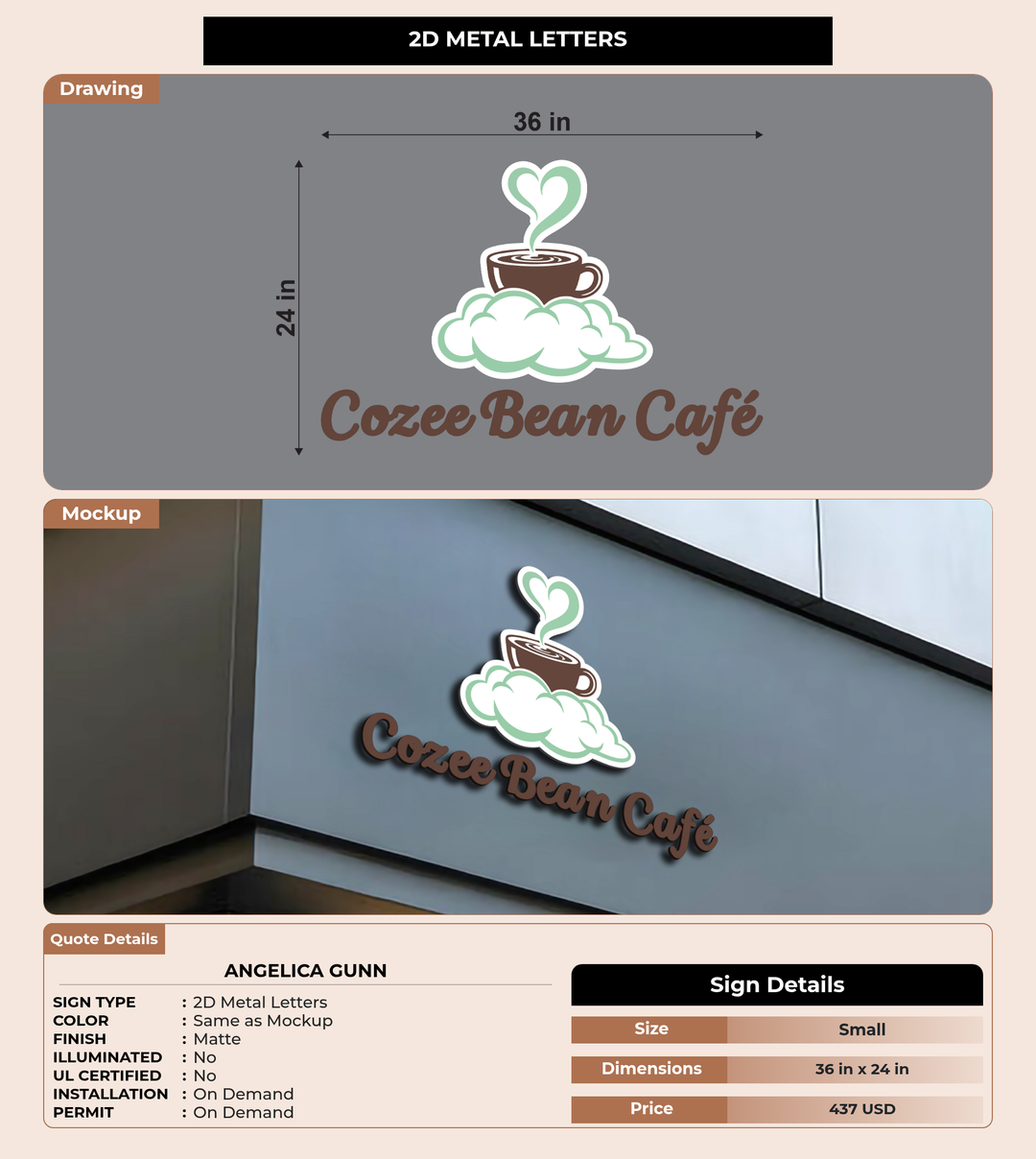 CUSTOM MOCKUP SIGN FOR Angelica Gunn