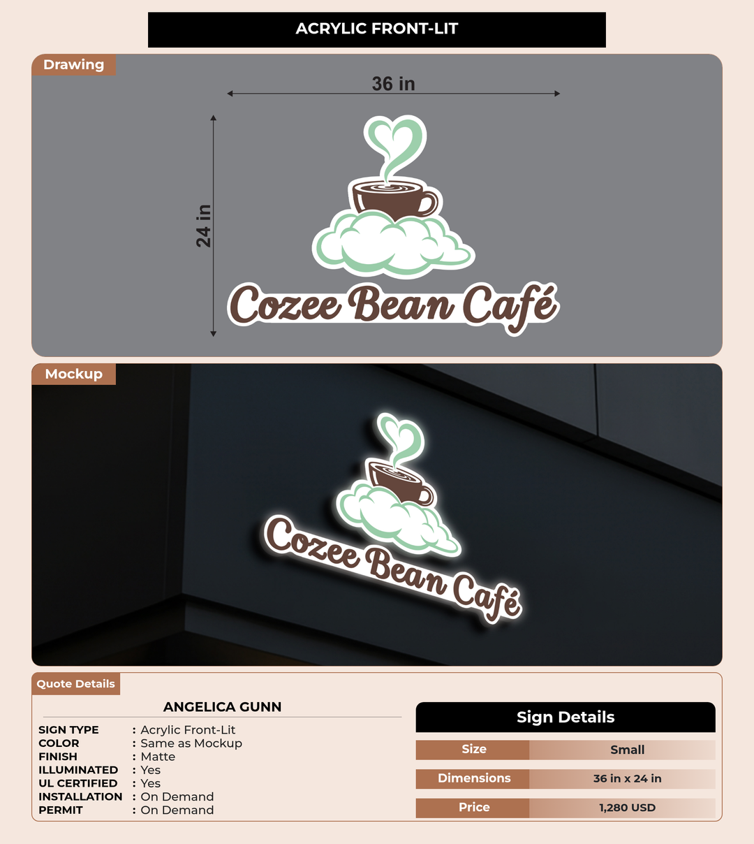 CUSTOM MOCKUP SIGN FOR Angelica Gunn