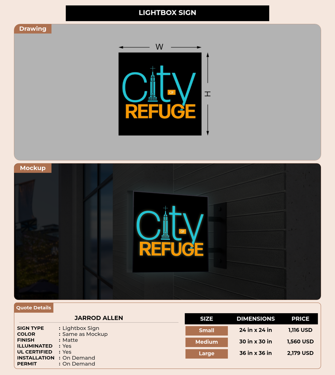 CUSTOM MOCKUP SIGN FOR Jarrod Allen