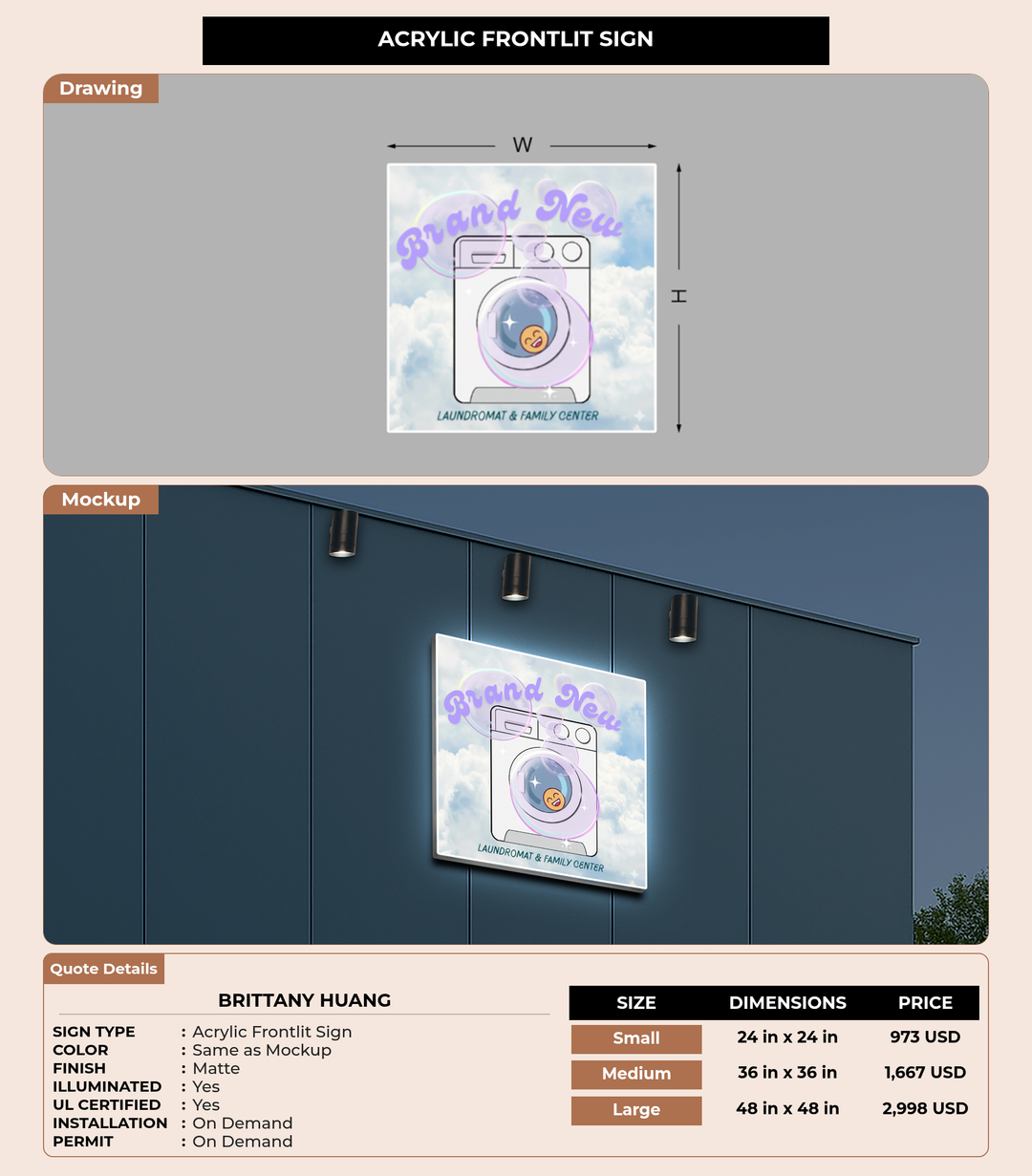 CUSTOM MOCKUP SIGN FOR Brittany Huang