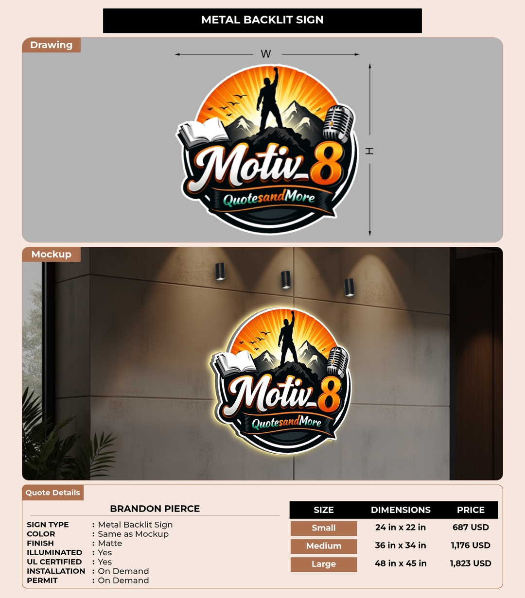 CUSTOM MOCKUP SIGN FOR Brandon Pierce