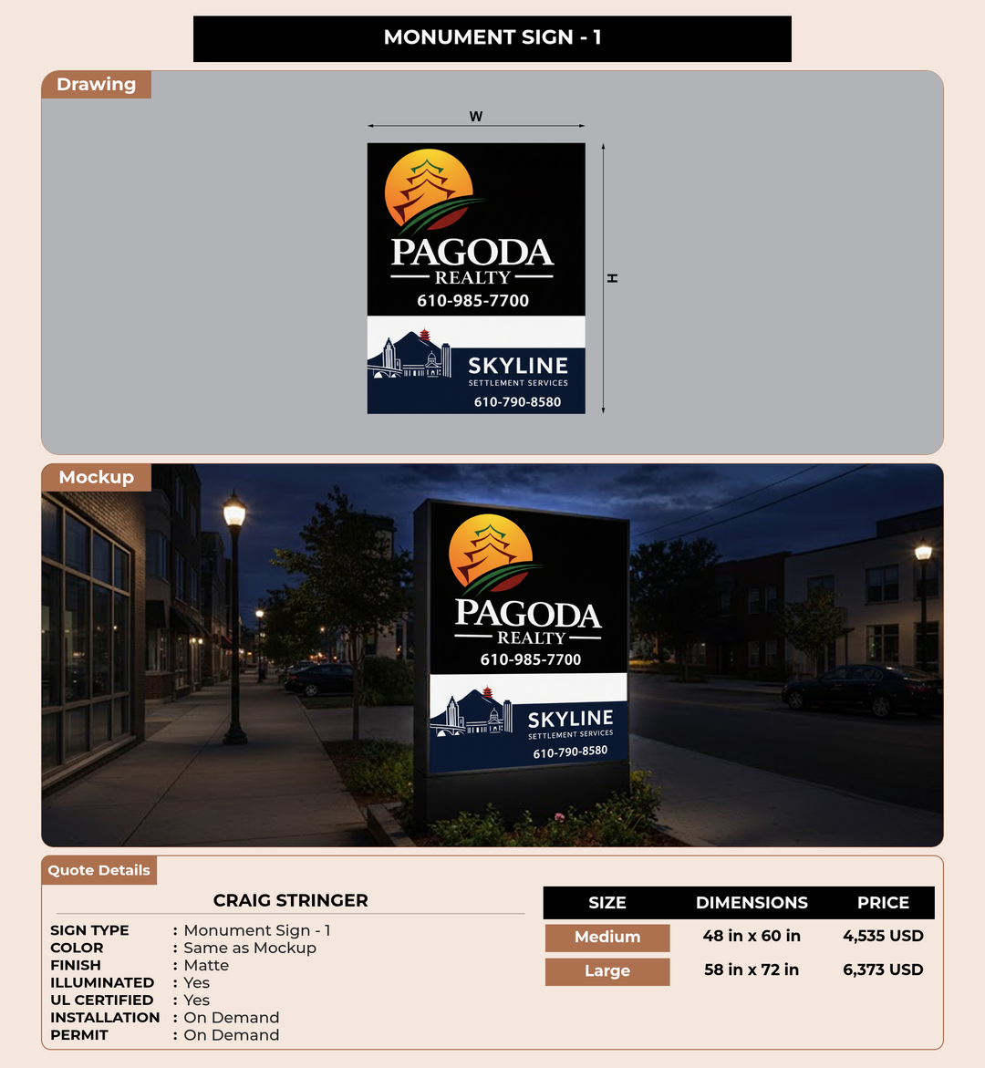 CUSTOM MOCKUP SIGN FOR Craig Stringer