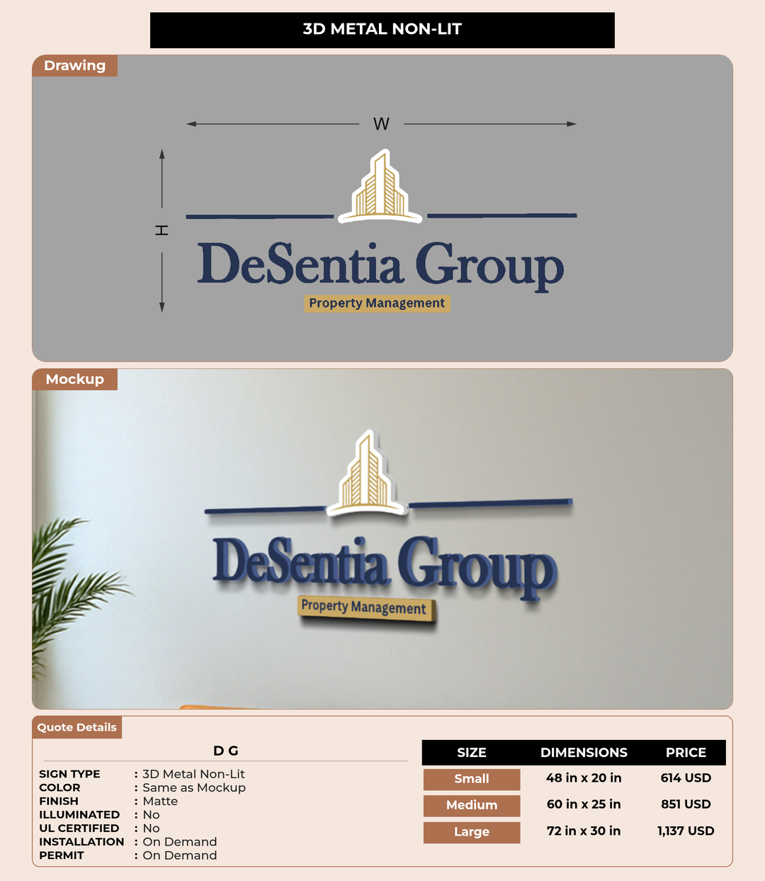 CUSTOM MOCKUP SIGN FOR D G