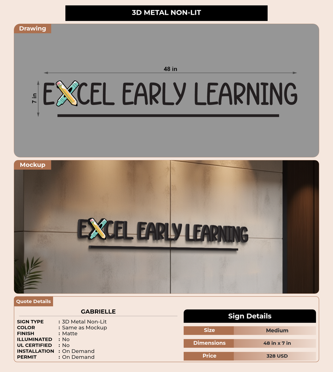 CUSTOM MOCKUP SIGN FOR Gabrielle