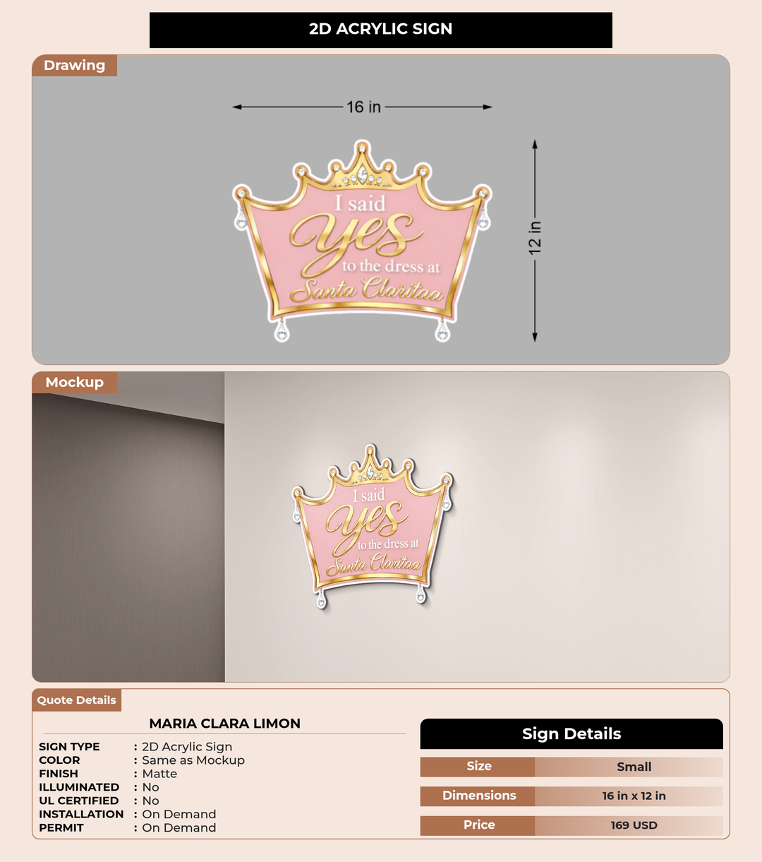 CUSTOM MOCKUP SIGN FOR Maria Clara Limon