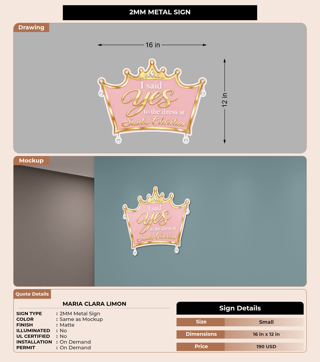 CUSTOM MOCKUP SIGN FOR Maria Clara Limon