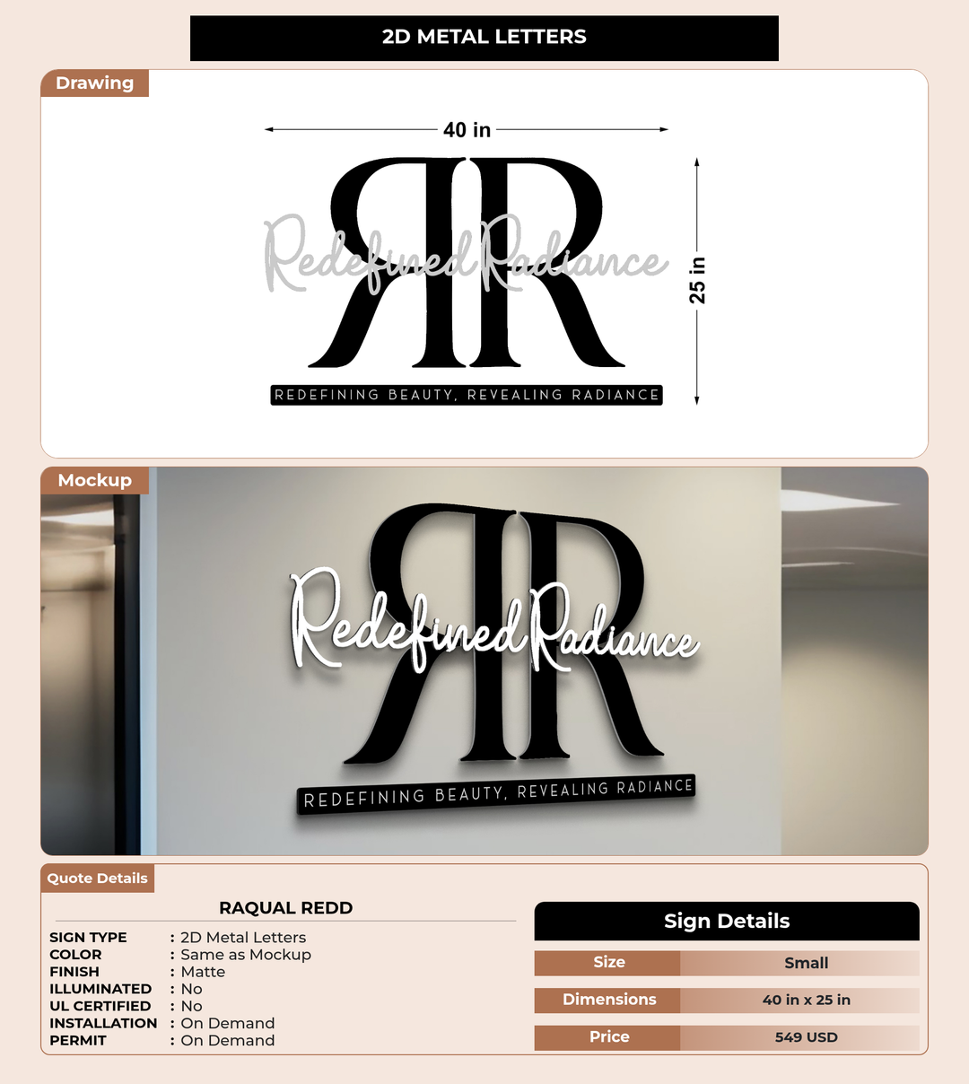 CUSTOM MOCKUP SIGN FOR Raqual Redd