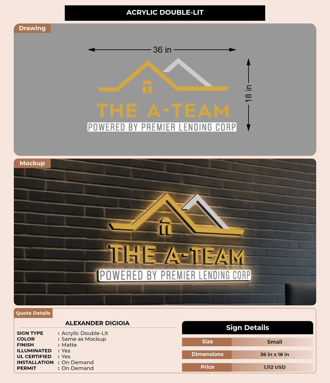 CUSTOM MOCKUP SIGN FOR Alexander DiGioia