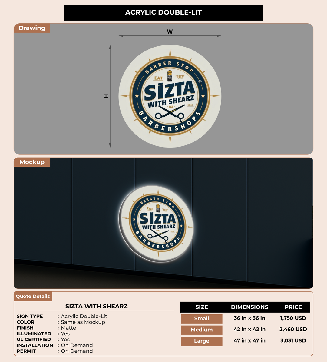 CUSTOM MOCKUP SIGN FOR Sizta With Shearz