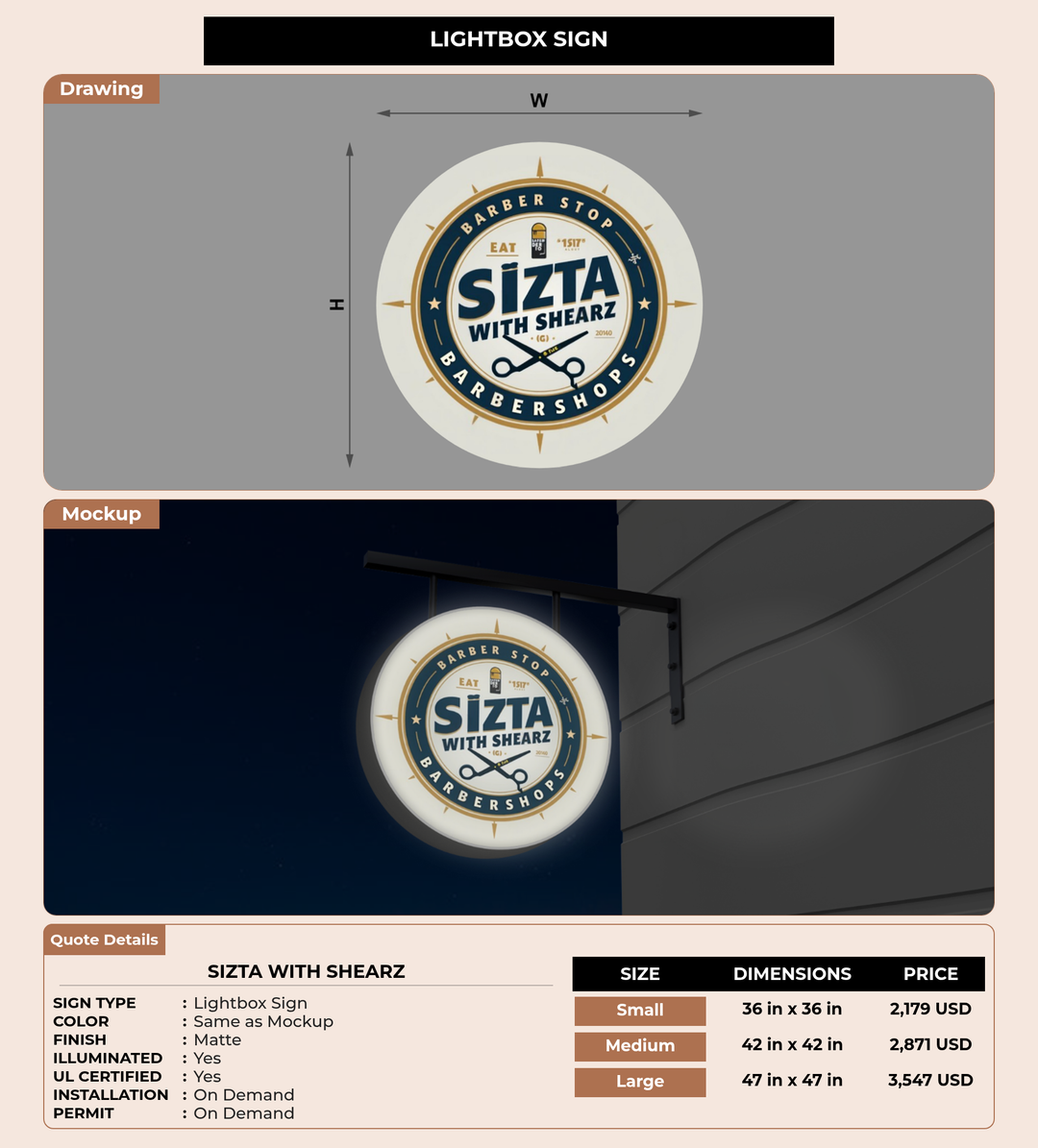 CUSTOM MOCKUP SIGN FOR Sizta With Shearz