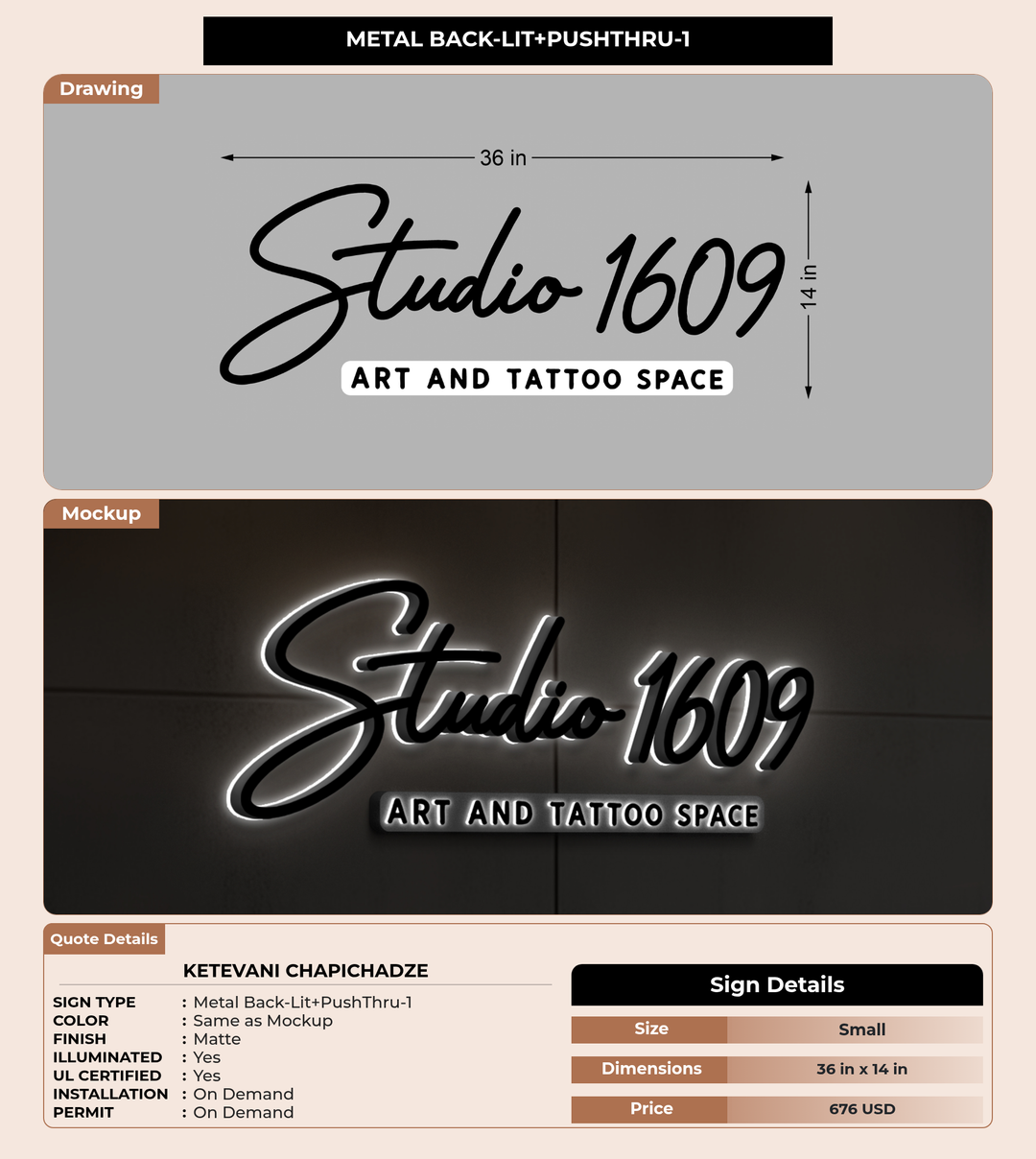 CUSTOM MOCKUP SIGN FOR ketevani Chapichadze