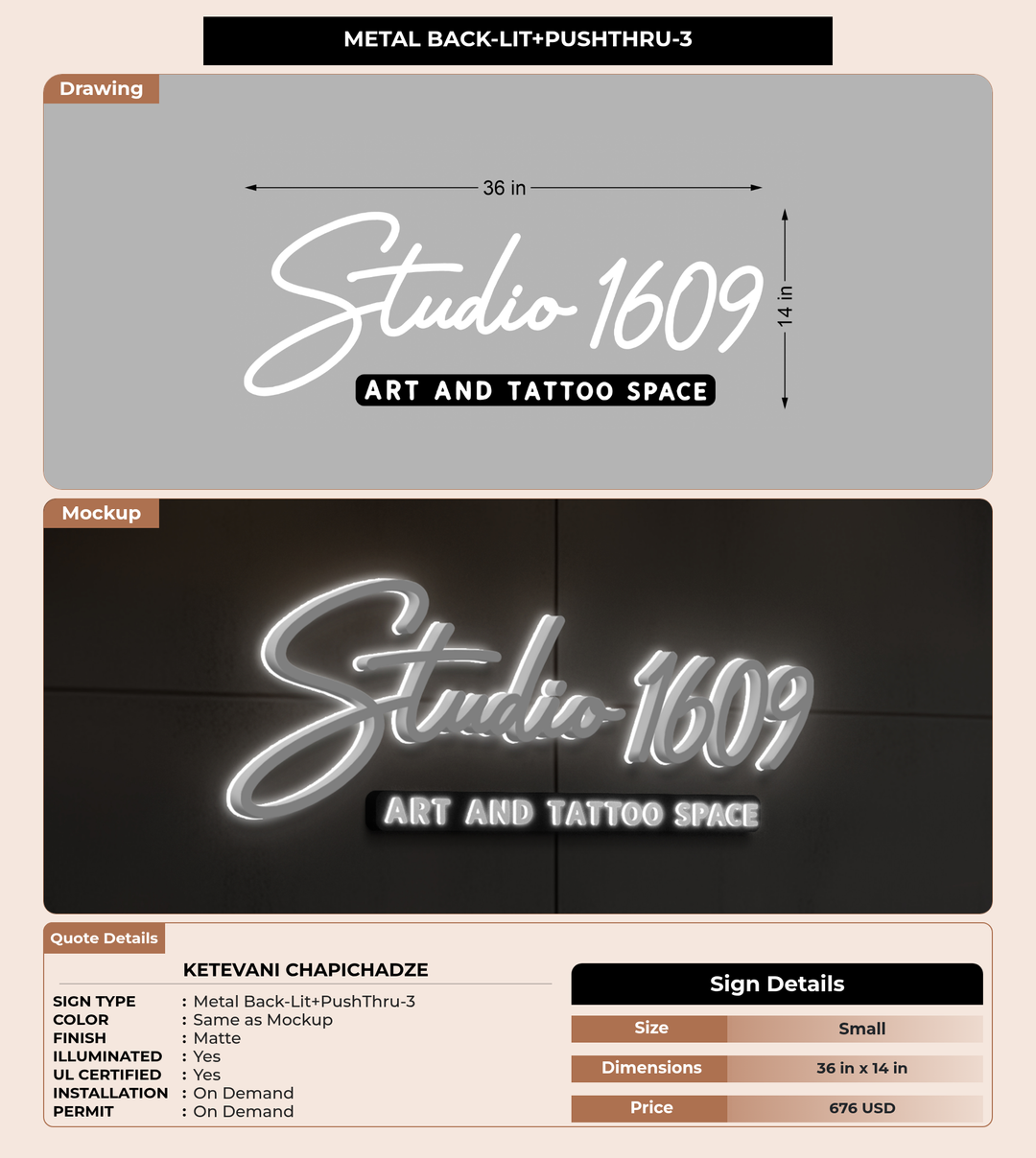 CUSTOM MOCKUP SIGN FOR ketevani Chapichadze