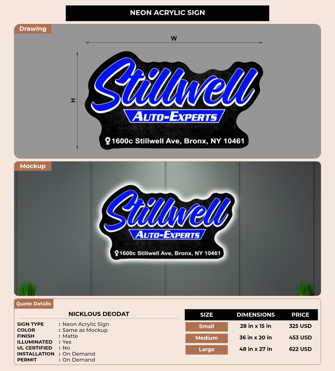 CUSTOM MOCKUP SIGN FOR Nicklous Deodat