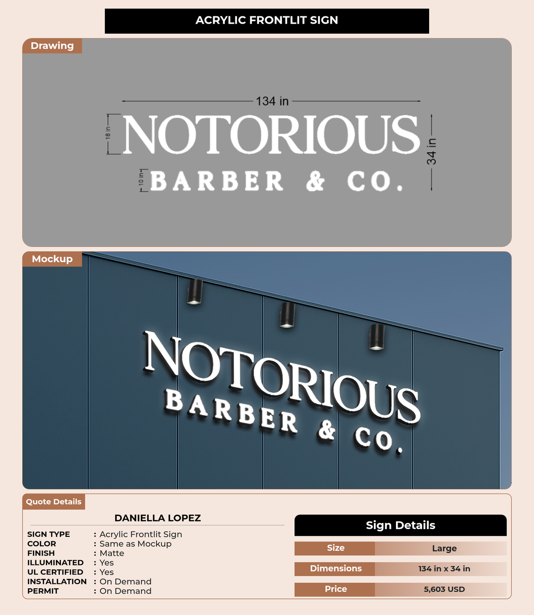 CUSTOM MOCKUP SIGN FOR Daniella Lopez