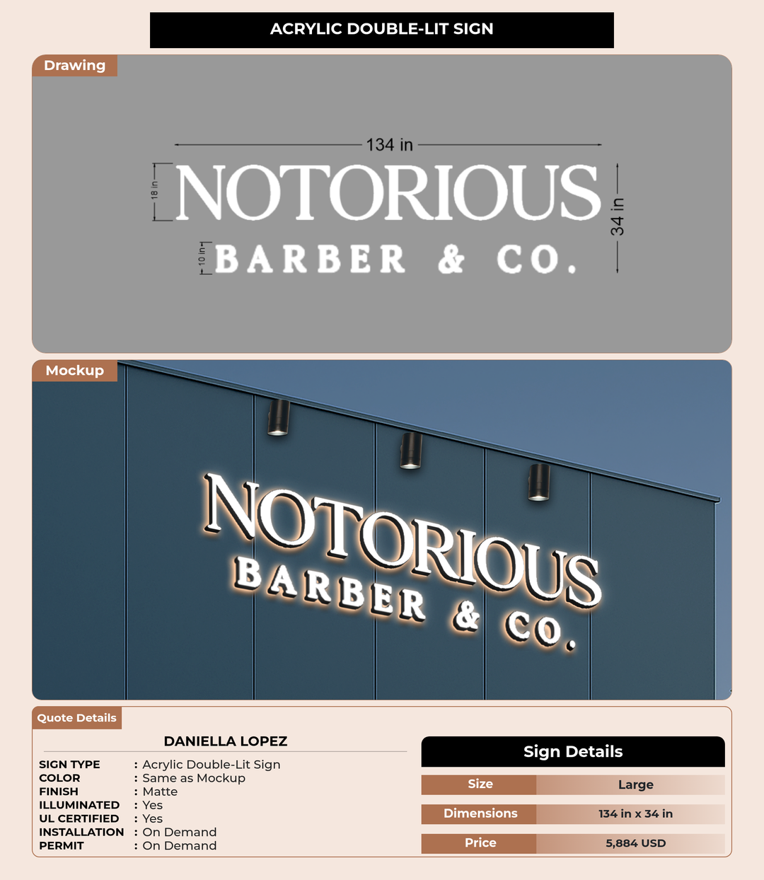 CUSTOM MOCKUP SIGN FOR Daniella Lopez