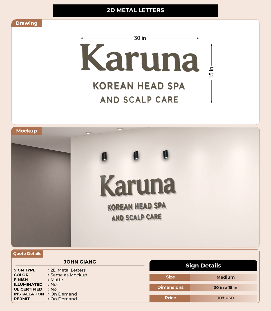 CUSTOM MOCKUP SIGN FOR John Giang