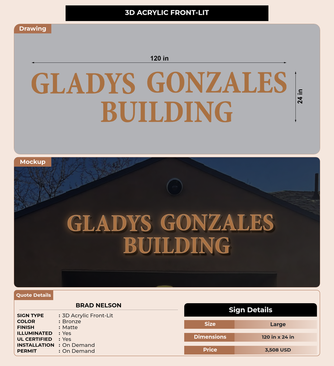 CUSTOM MOCKUP SIGN FOR Brad Nelson