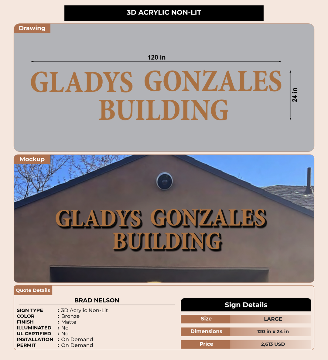 CUSTOM MOCKUP SIGN FOR Brad Nelson