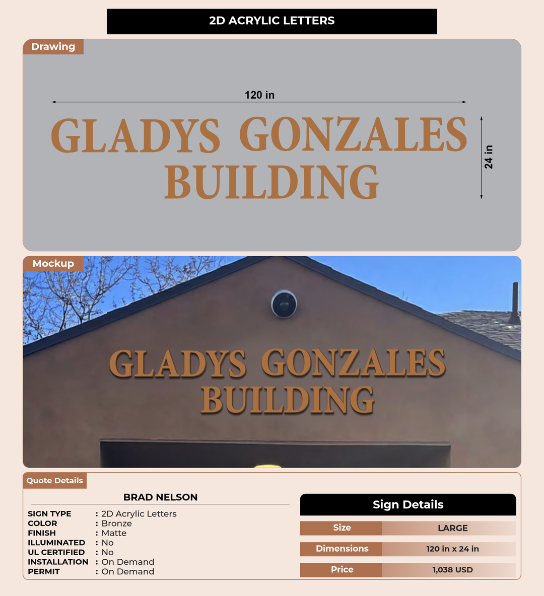 CUSTOM MOCKUP SIGN FOR Brad Nelson
