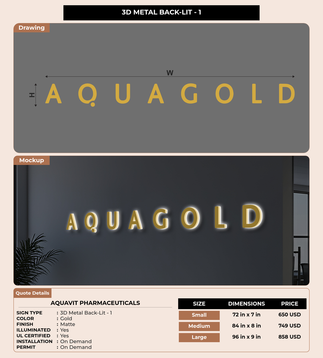 CUSTOM MOCKUP SIGN FOR Aquavit Pharmaceuticals