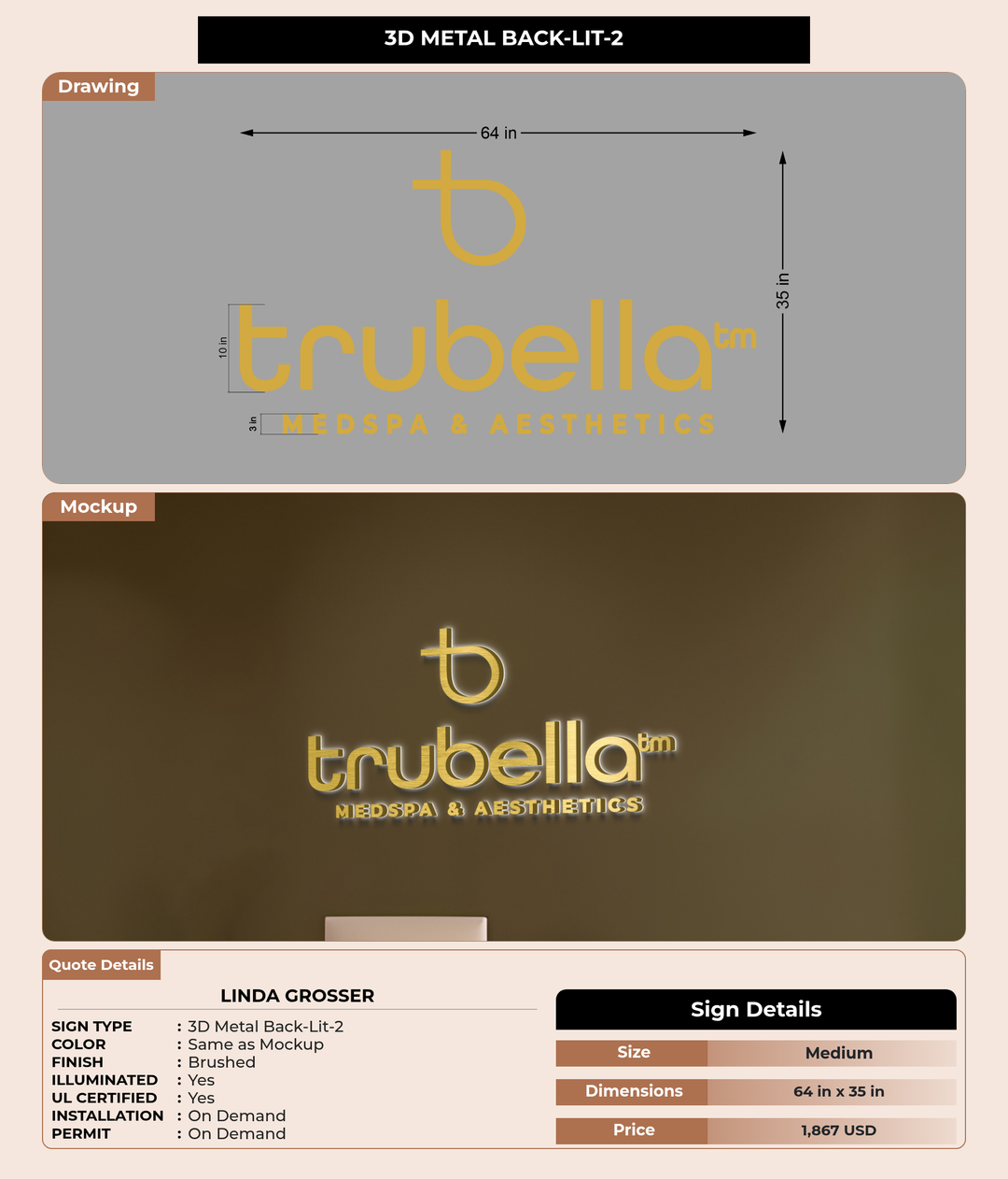 CUSTOM MOCKUP SIGN FOR Linda Grosser