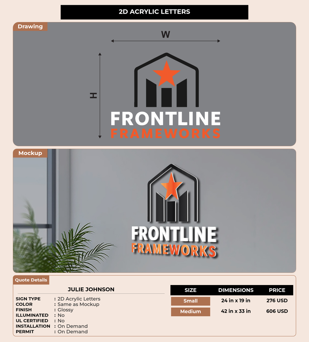 CUSTOM MOCKUP SIGN FOR Julie Johnson