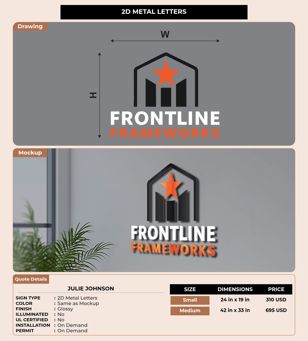 CUSTOM MOCKUP SIGN FOR Julie Johnson