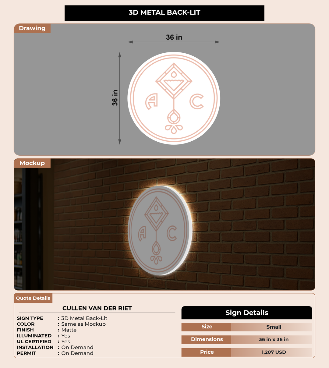 CUSTOM MOCKUP SIGN FOR Cullen van der Riet