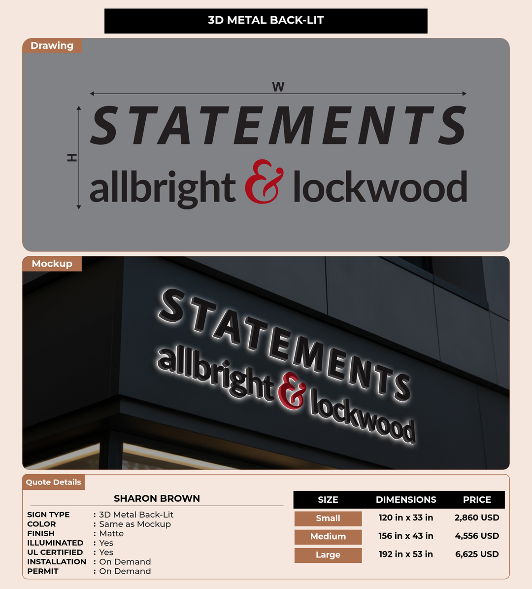 CUSTOM MOCKUP SIGN FOR Sharon Brown