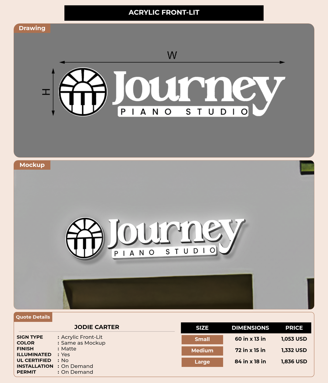 CUSTOM MOCKUP SIGN FOR Jodie Carter