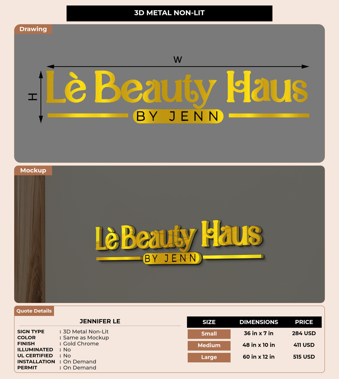 CUSTOM MOCKUP SIGN FOR Jennifer Le