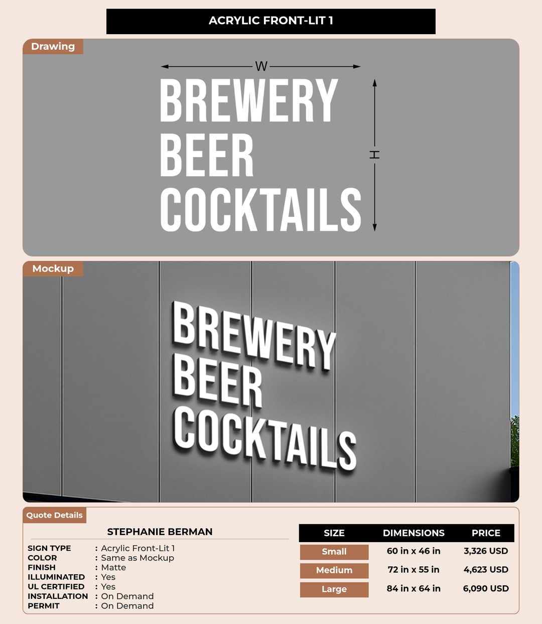 CUSTOM MOCKUP SIGN FOR Stephanie Berman