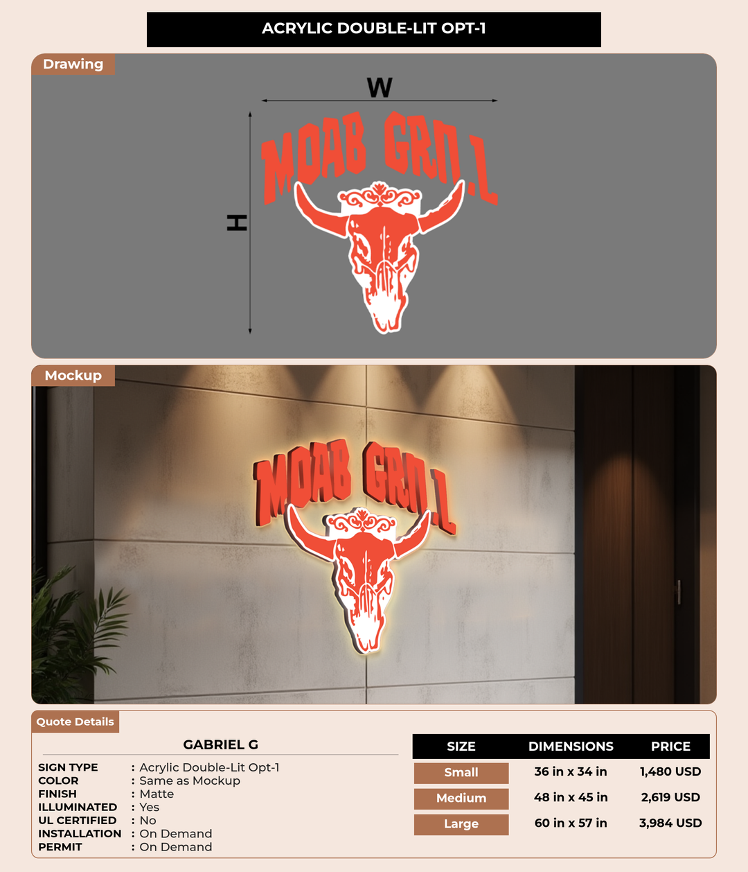CUSTOM MOCKUP SIGN FOR Gabriel G