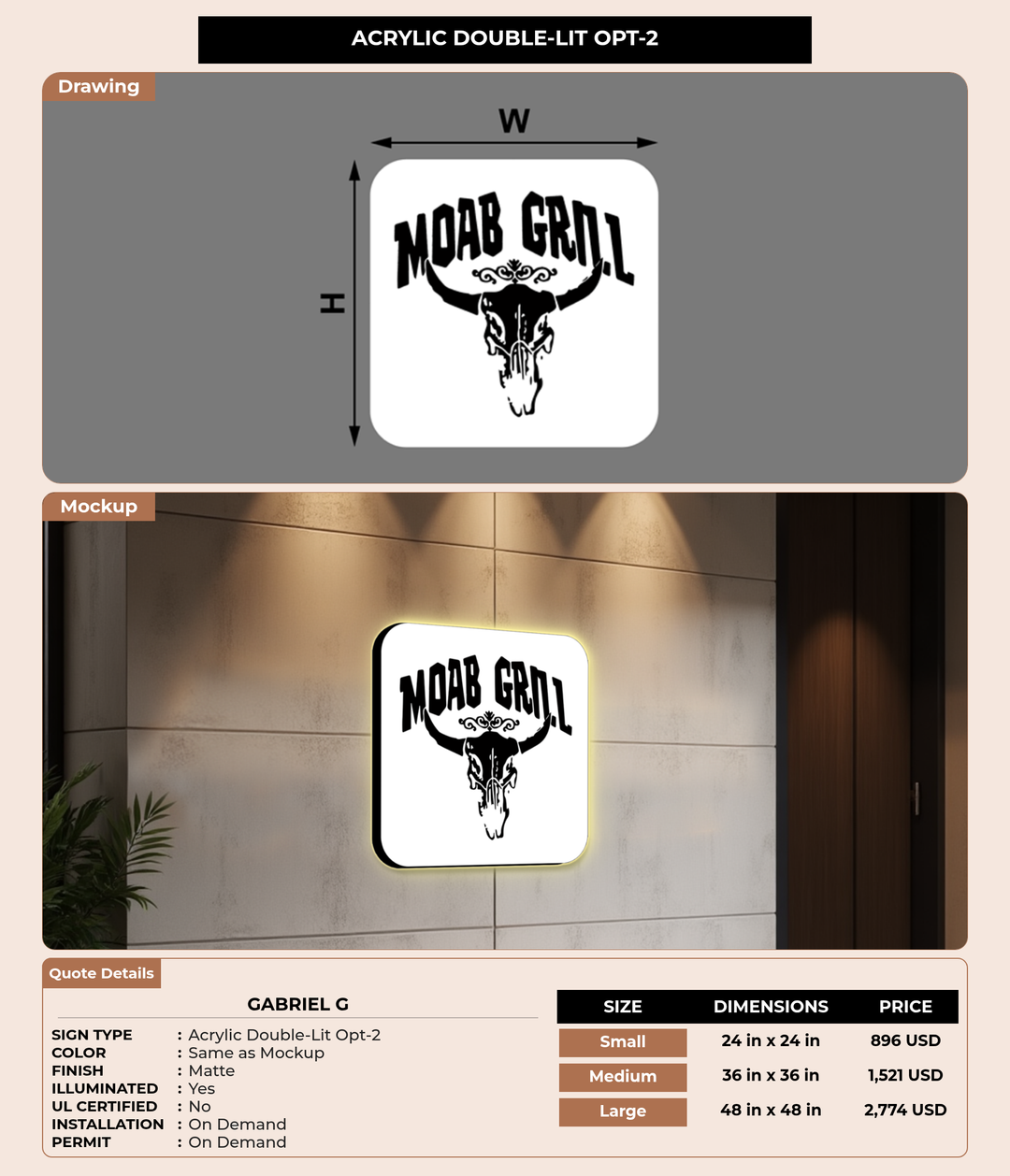 CUSTOM MOCKUP SIGN FOR Gabriel G