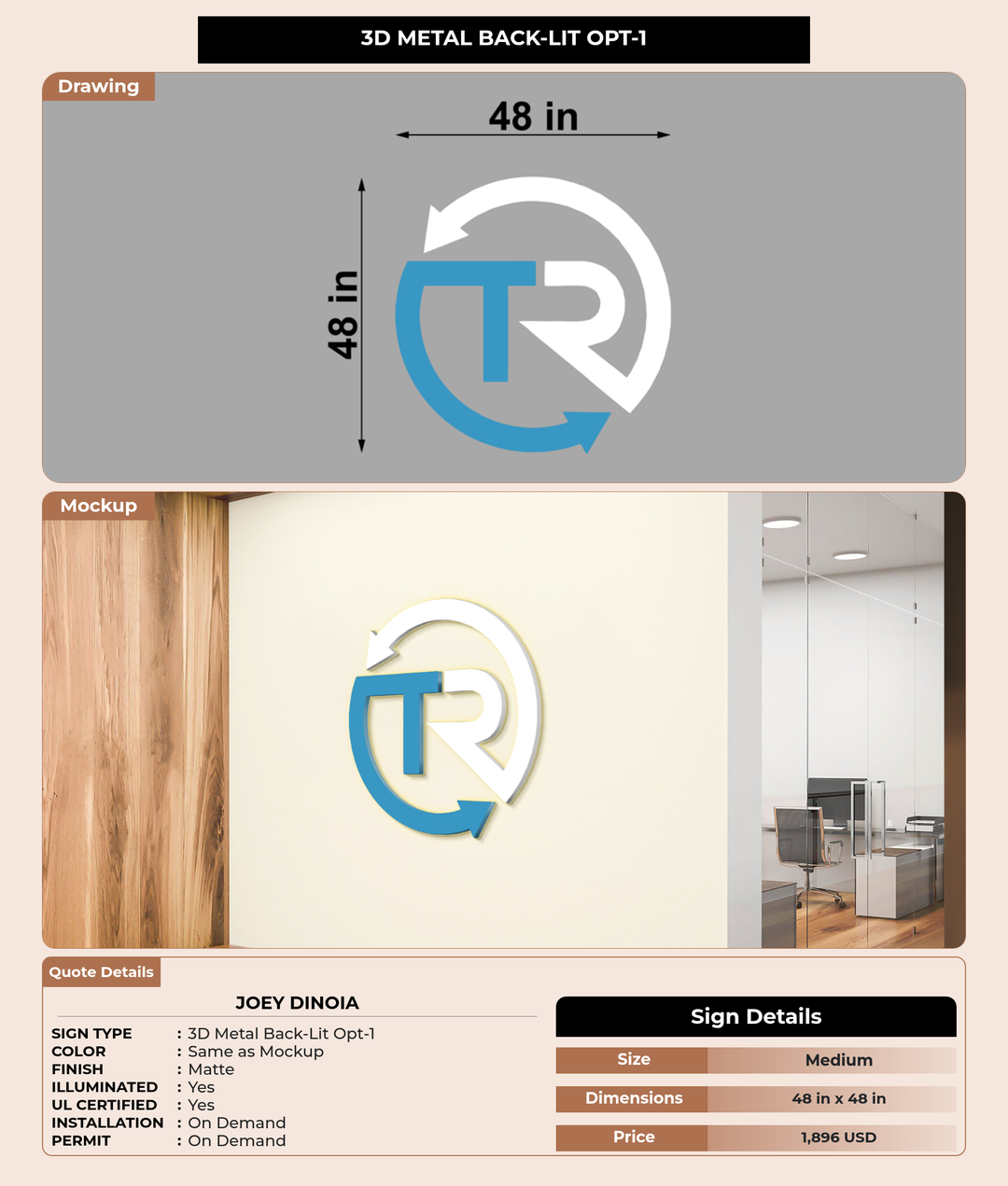 CUSTOM MOCKUP SIGN FOR Joey DiNoia