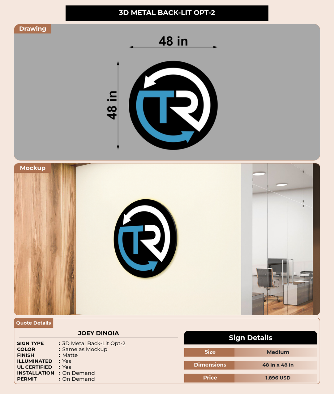 CUSTOM MOCKUP SIGN FOR Joey DiNoia
