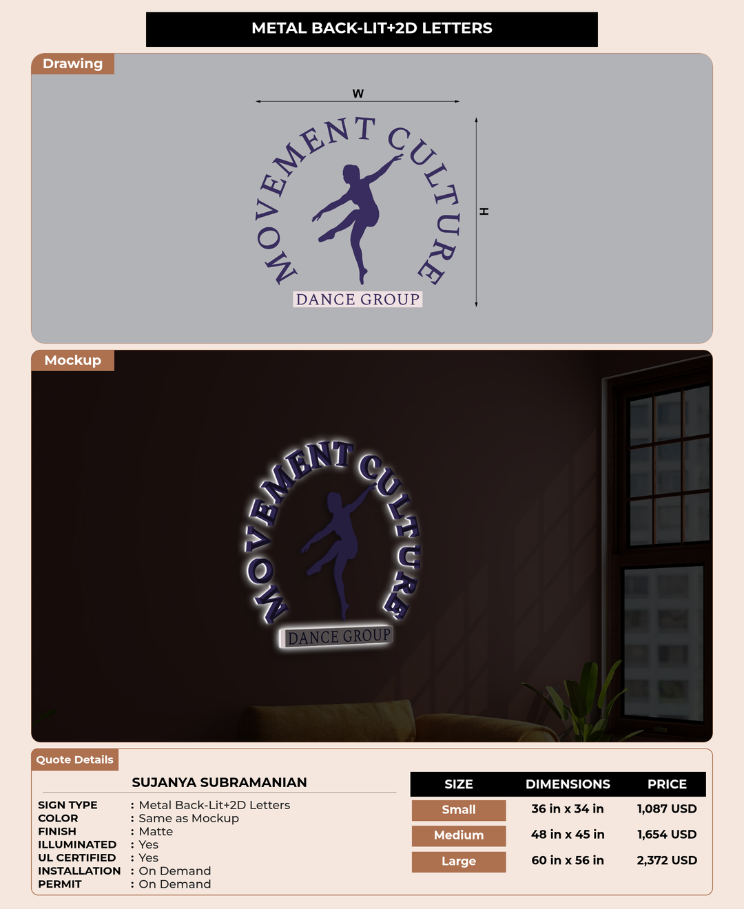 CUSTOM MOCKUP SIGN FOR Sujanya Subramanian