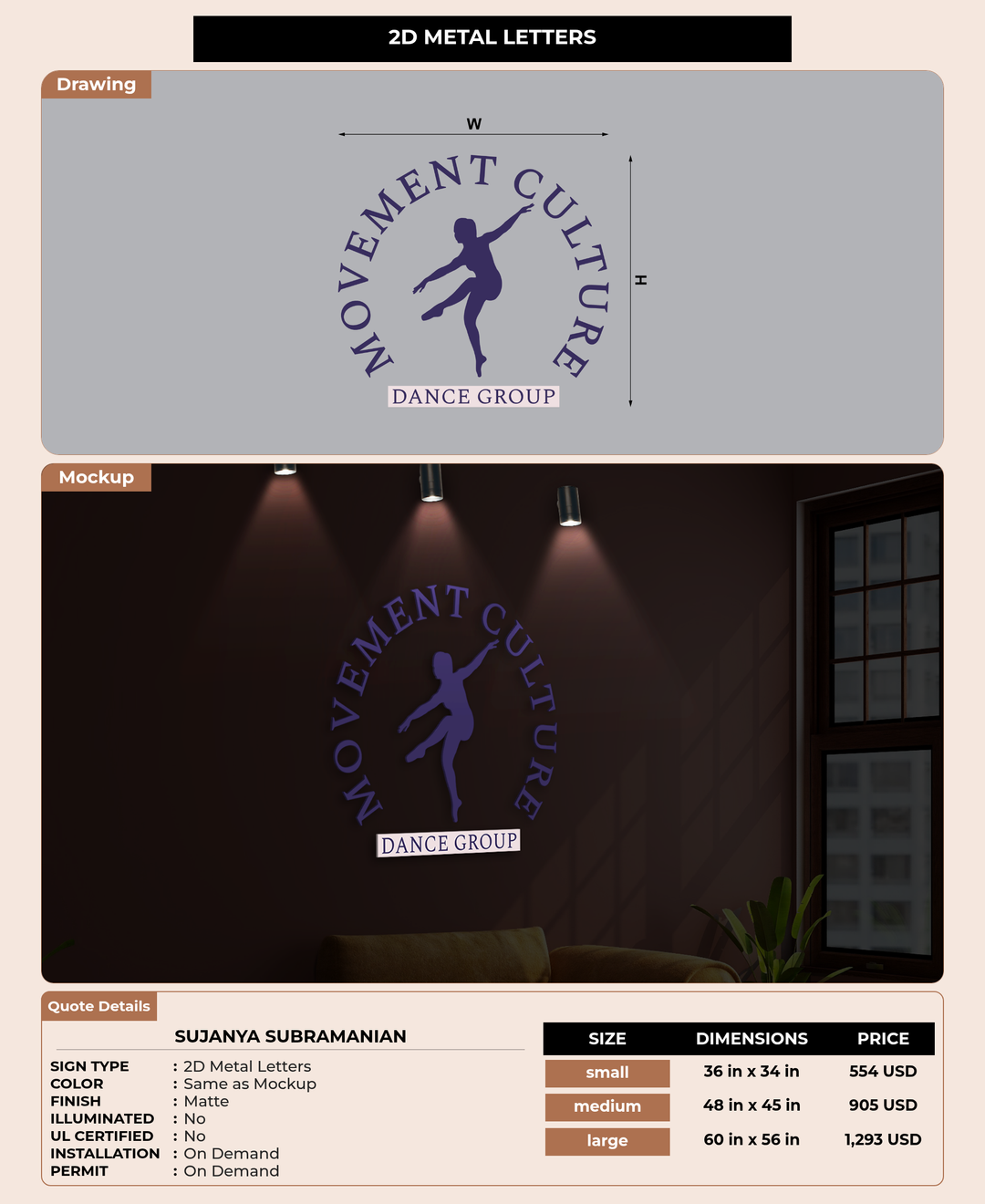 CUSTOM MOCKUP SIGN FOR Sujanya Subramanian