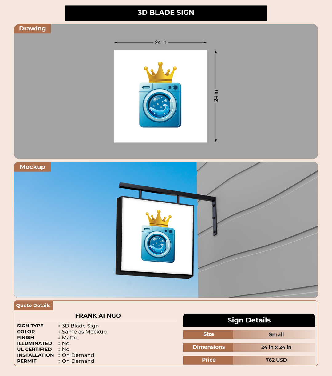 CUSTOM MOCKUP SIGN FOR Frank Ai Ngo