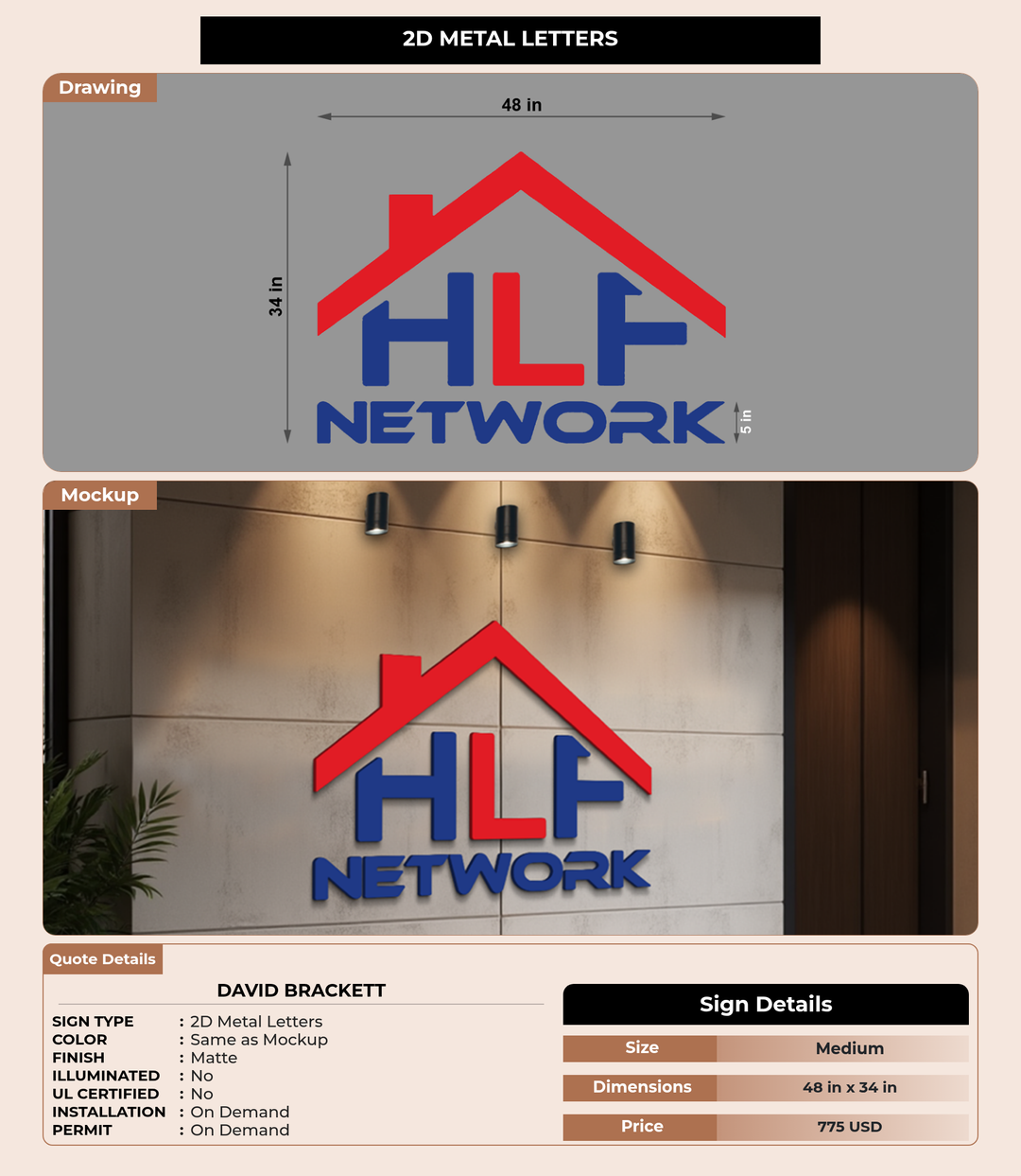 CUSTOM MOCKUP SIGN FOR David Brackett