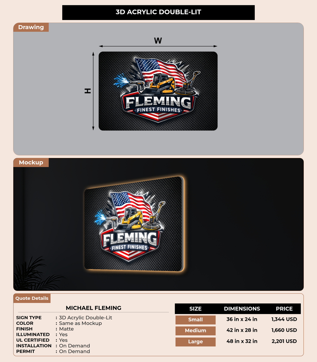 CUSTOM MOCKUP SIGN FOR Michael Fleming