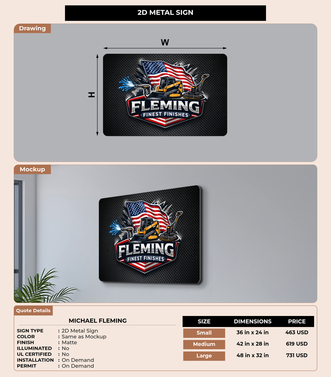 CUSTOM MOCKUP SIGN FOR Michael Fleming