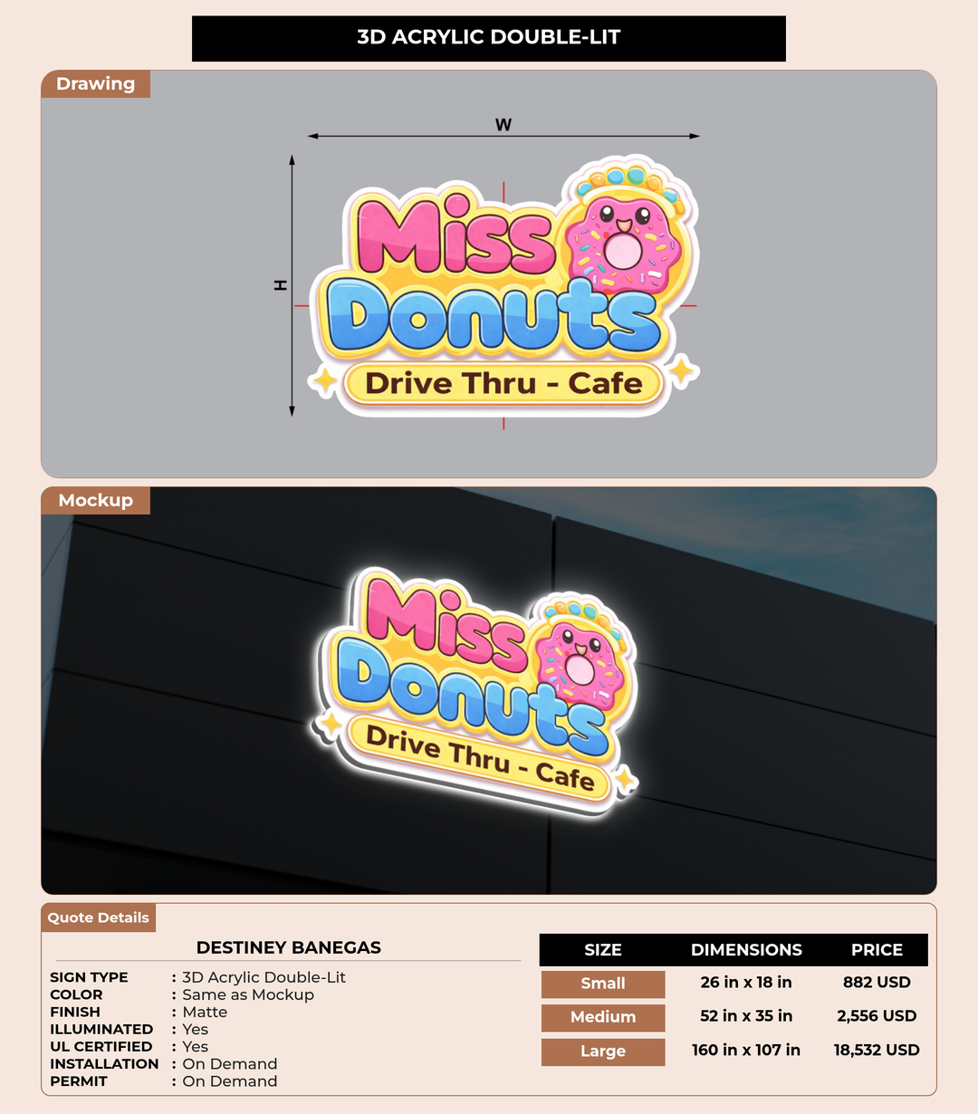 CUSTOM MOCKUP SIGN FOR Destiney Banegas