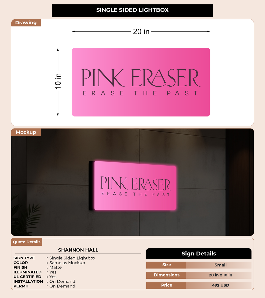 CUSTOM MOCKUP SIGN FOR Shannon Hall