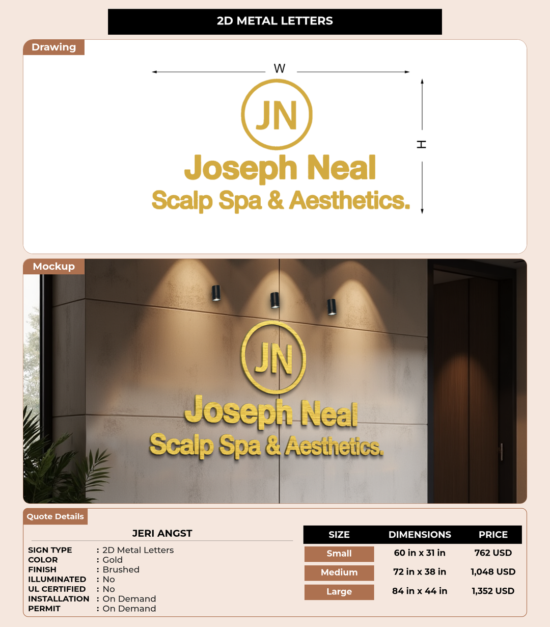 CUSTOM MOCKUP SIGN FOR Jeri Angst